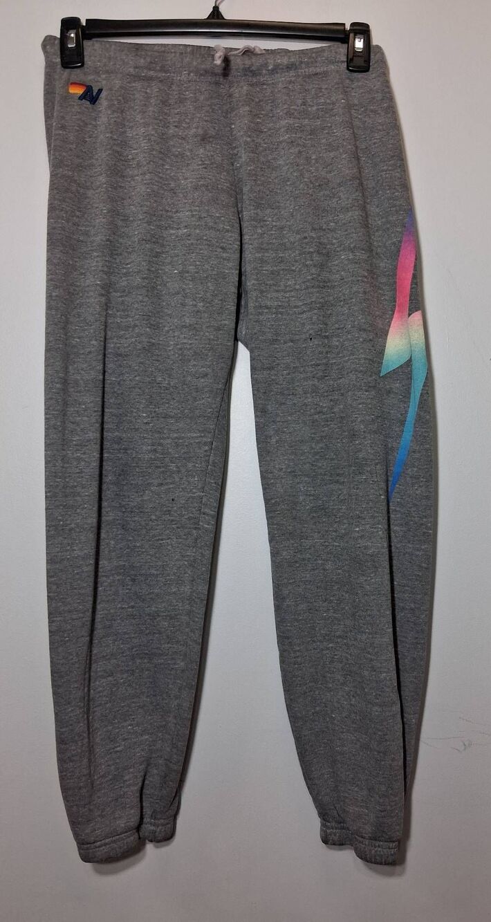 Aviator nation womens medium gray sweatpants elastic waist drawstring